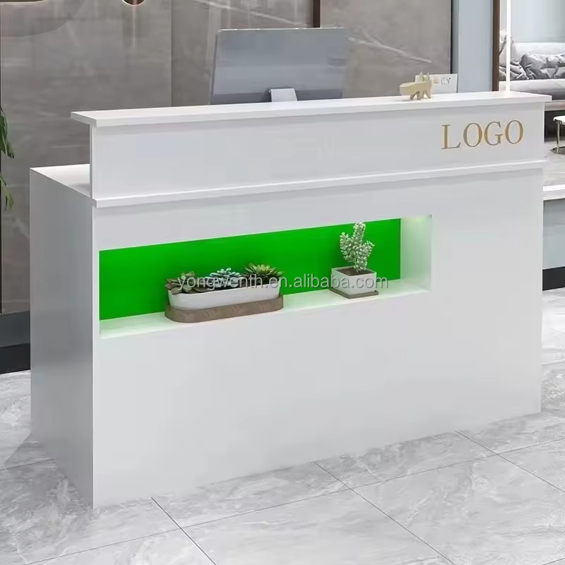 Modern Counter Cashier Reception Desk for Small Stores for Clothing Beauty Salon Hair Salon Internet Wood Hotels Hospitals