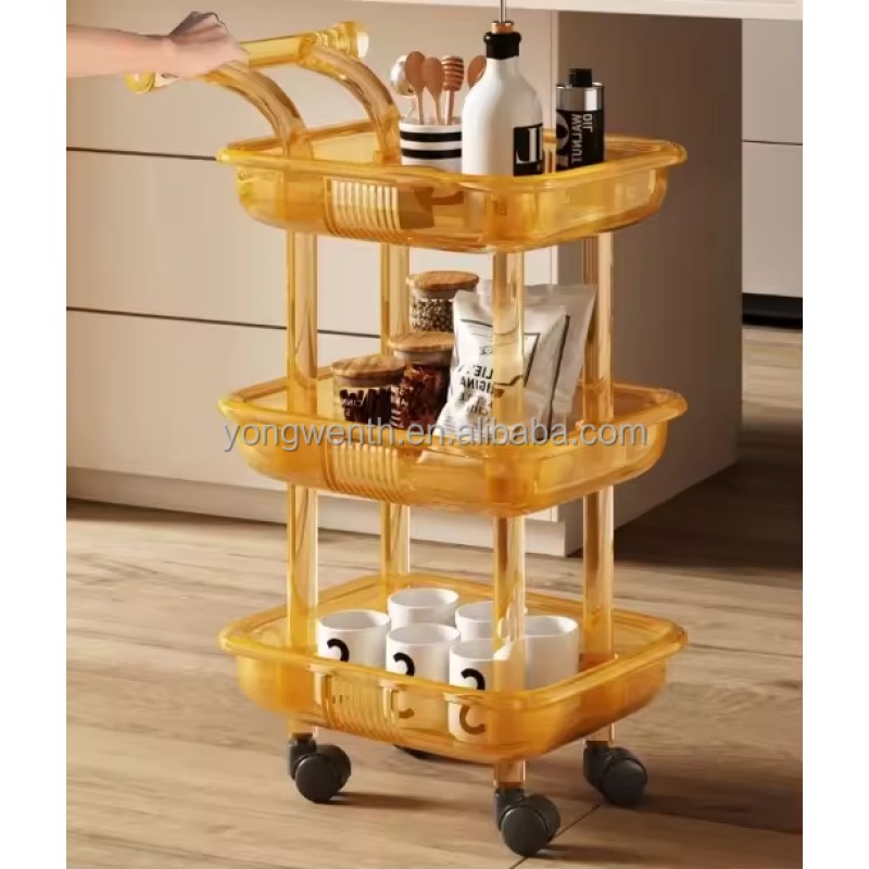 2025 Sober New Design Multifunctional Hairdressing Shop Salon Spa Four Color Two Layer Plastic Beauty Cart