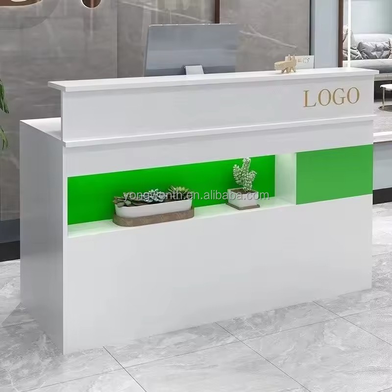 Modern Counter Cashier Reception Desk for Small Stores for Clothing Beauty Salon Hair Salon Internet Wood Hotels Hospitals