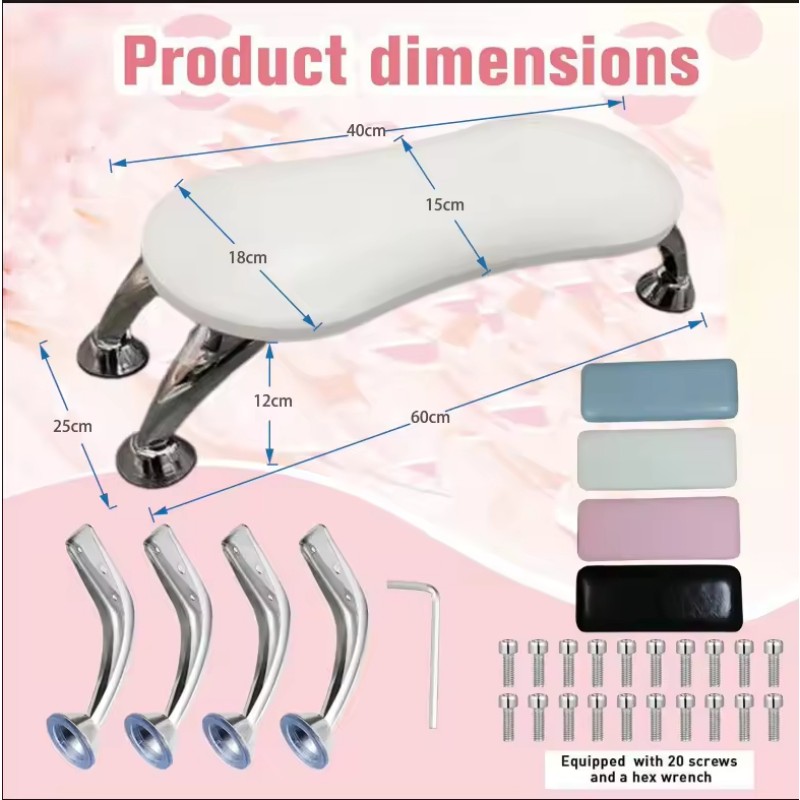 European American Manicure Stool with Comfortable Double-Layer Paper Board Easy Clean Multi-Color Foot Stand Hand Pillow Tools