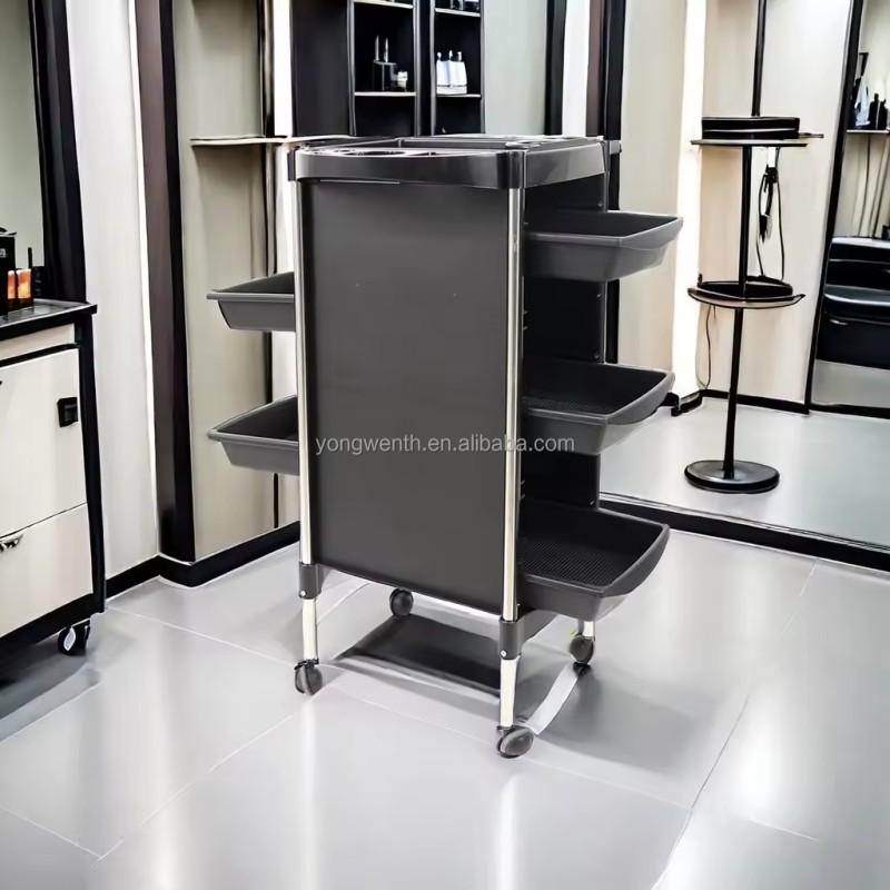 MK Modern Five-Layer Multifunctional Hair Salon Storage Cart Cross-Border Barber Shop Hairdressing Perm Tools Metal Beauty Car