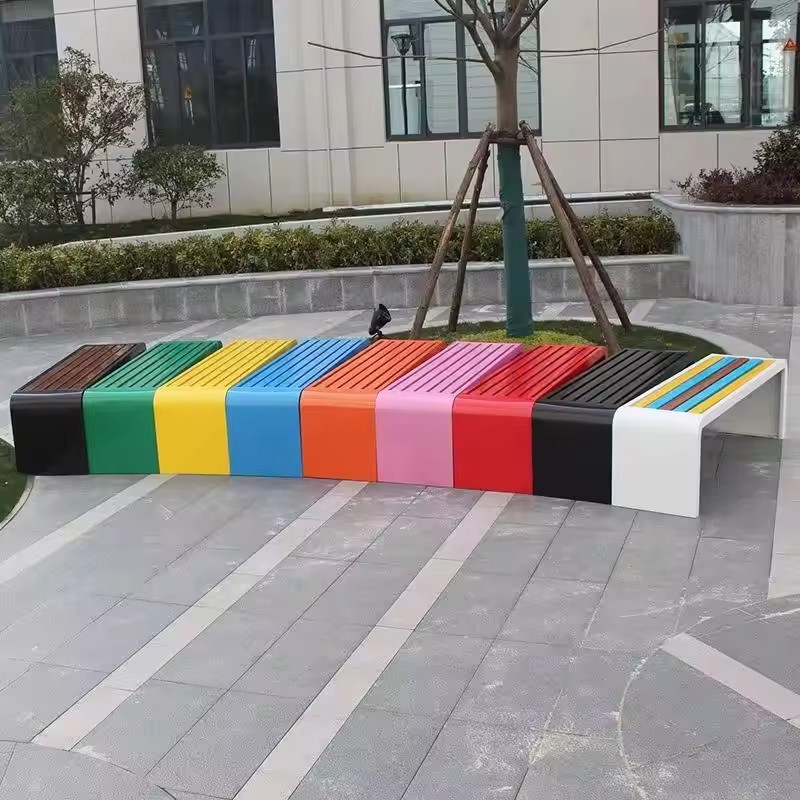 Outdoor Bench Leisure Backrest Seat Basketball Court Community Public Rest Area Outdoor Bench Park Chair Bench