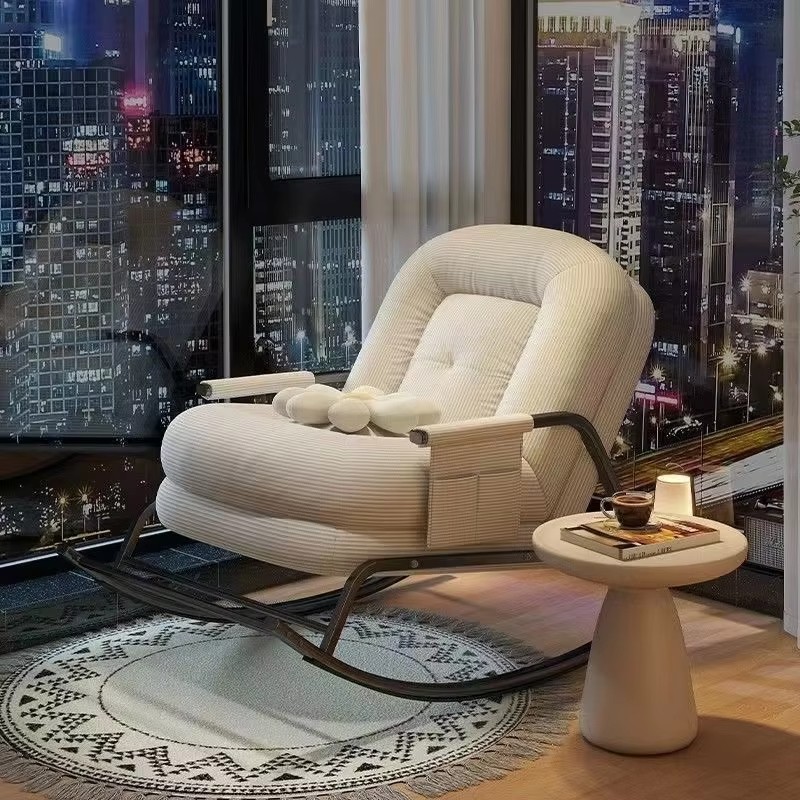 Iron Art Sofa Rocking Chair, Modern Living Room Leisure Chair, Lazy Lounge Chair Sofa