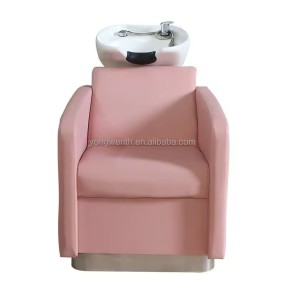 Luxury Barber Shop Hair Washing Bed Adjustable Seat Beauty Salon's White Black Ceramic Backwash Unit Sink Station Shampoo Sink