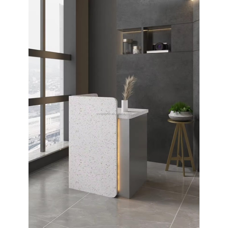 Simple Modern Cashier Desk Welcome Service Front Desk bar Table Company Reception Desk with LED Lights