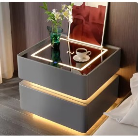 Modern Night Table Small Lamp White Trendy Smart Bedroom Nightstand Wireless Charger Mesitas De Noche Furniture
