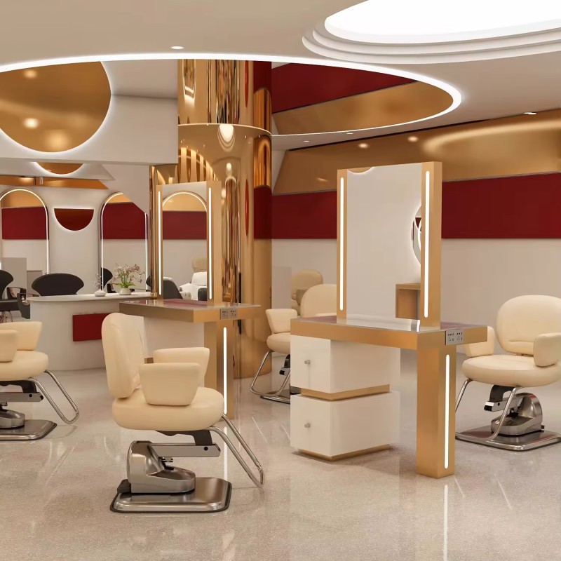 Beauty New Style Single Sided LED Mirror Floor LED Luxury Light LED Mirror Cabinet Hair Beauty Salon Furniture Best