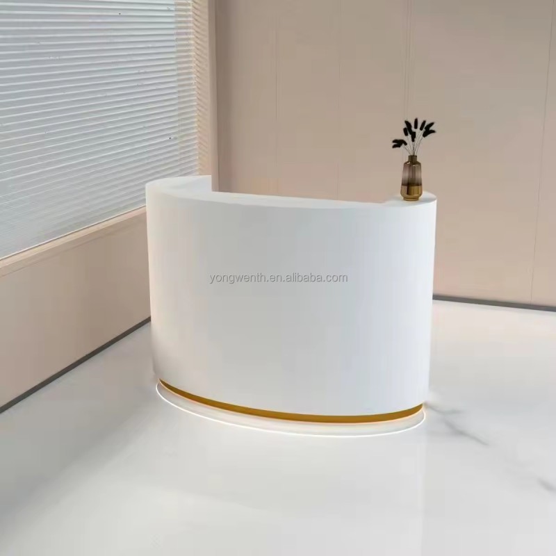Custom Reception Desk Beauty Salon Counter Small Reception Desk Nail Salon Circular Reception Desk