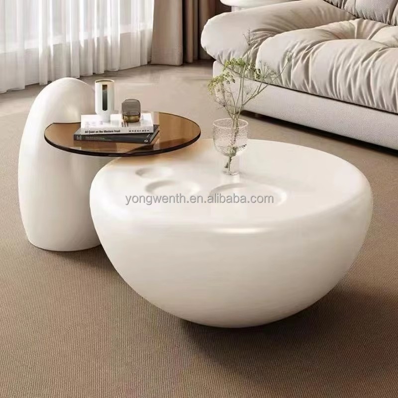 Wholesale Price Living Room Furniture Cream Minimalist Tea Table Modern Coffee Tables Combination for Home