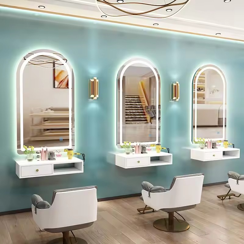 Hair Salon Wall Led Mounted Mirror Salon Mirror Light Smart Makeup Mirror