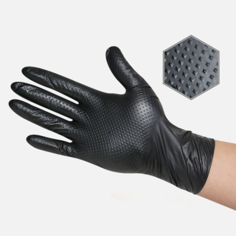 Nitrile Gloves Manufacturer - Thickened Diamond Black Anti-Slip