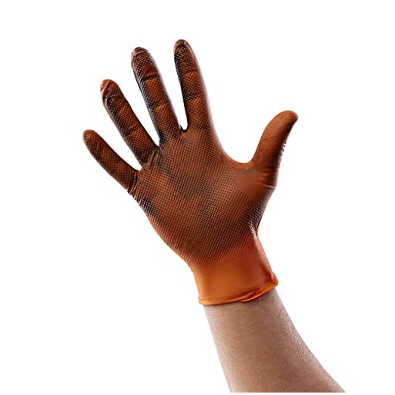 Nitrile Gloves Manufacturer - 100Pcs Per Box Black Orange