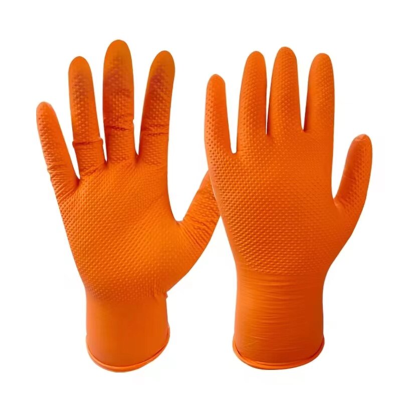 Nitrile Gloves Manufacturer - 100Pcs Per Box Black Orange