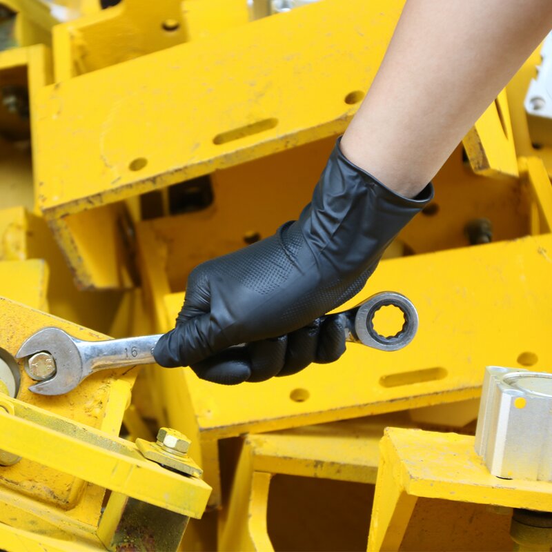 Diamond Nitrile Gloves Manufacturer - Black Garage Mechanic