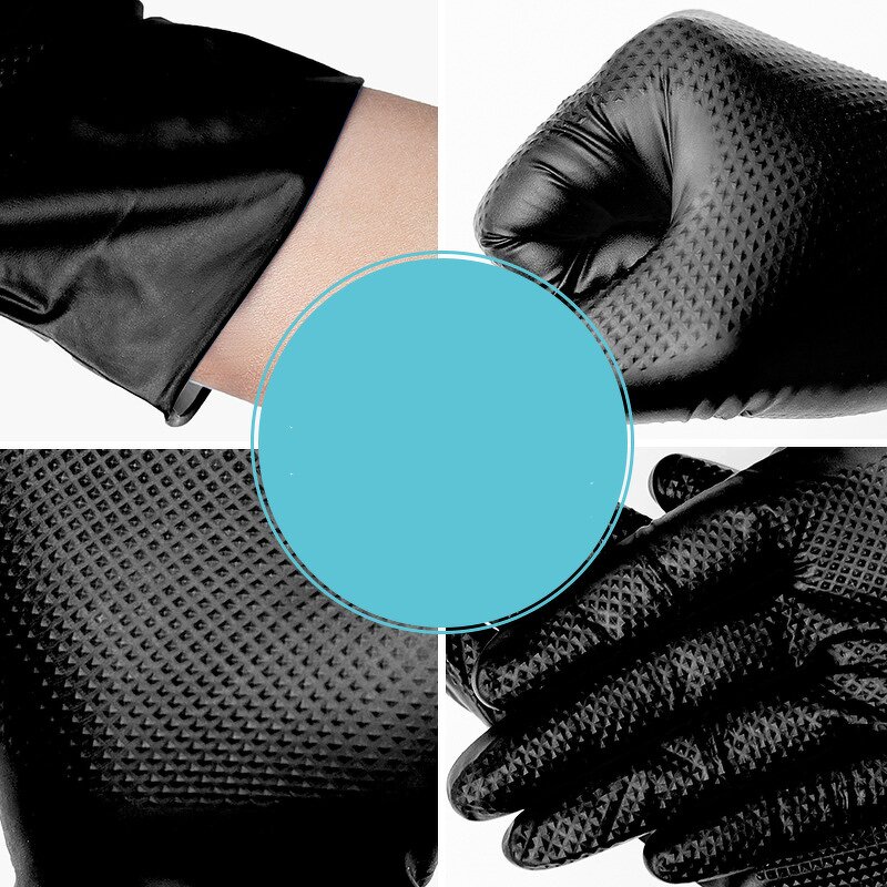 Nitrile Gloves Manufacturer - Thickened Diamond Black Anti-Slip