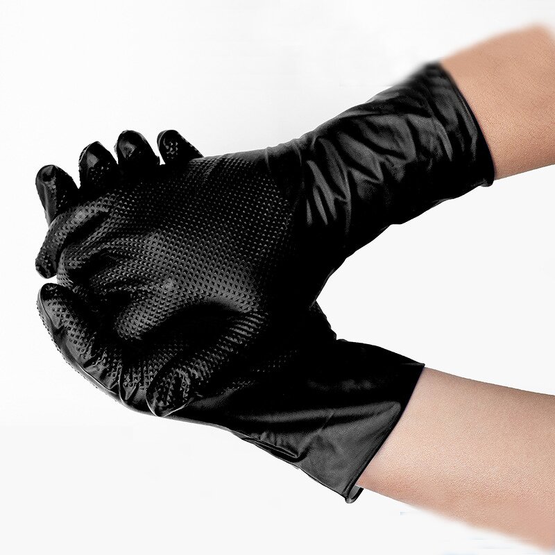 Nitrile Gloves Manufacturer - Thickened Diamond Black Anti-Slip