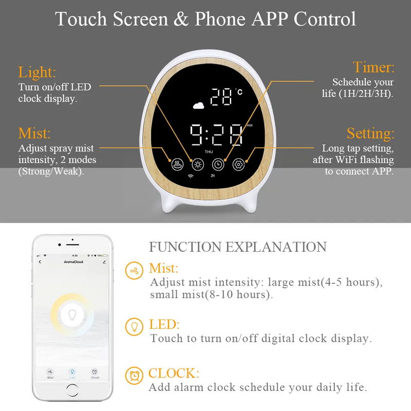 WIFI Diffuser Manufacturer - Intelligent with Alarm Clock