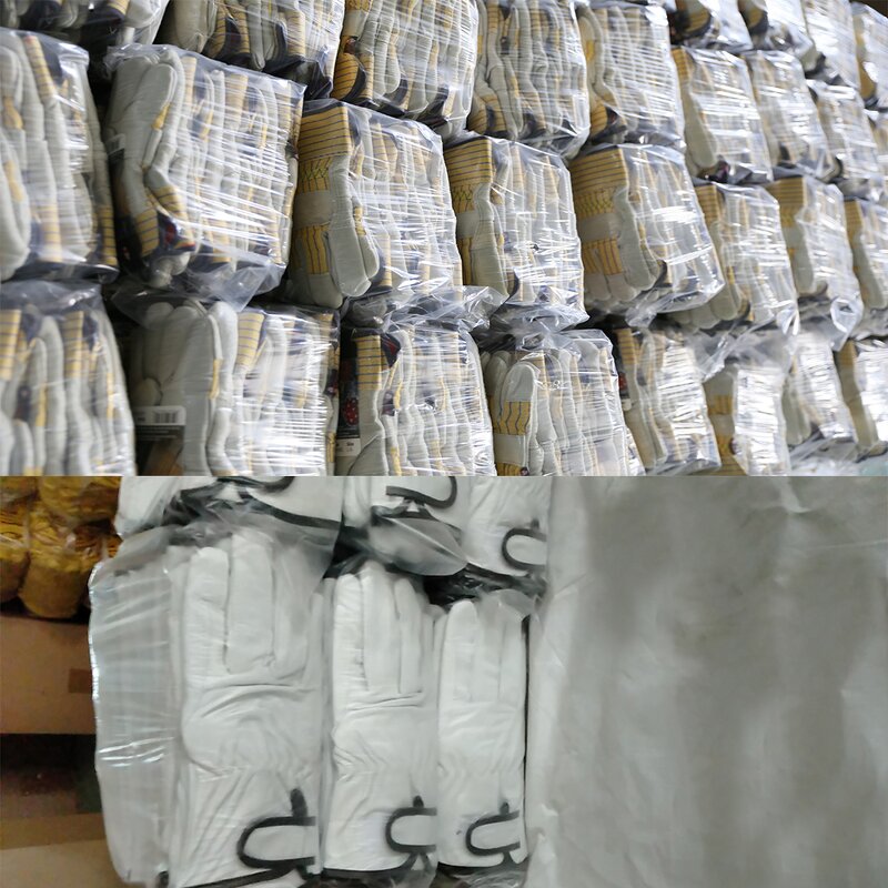 Pigskin Leather Gardening Gloves Supplier - Hot Sell White Building Reinforced Palm Protective