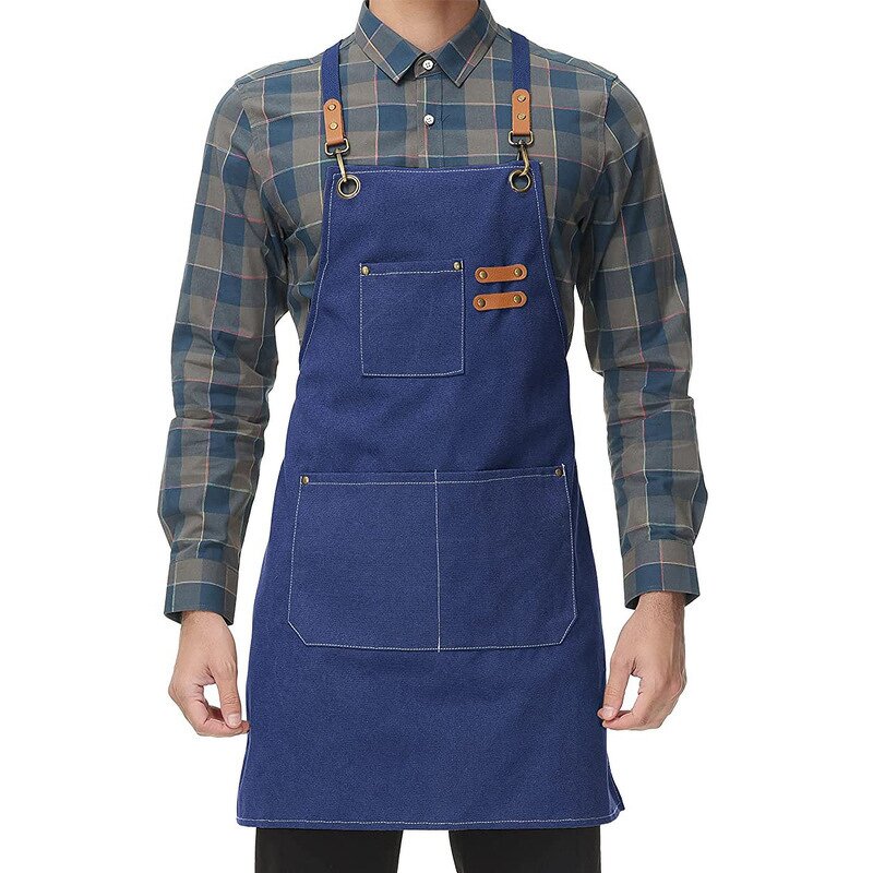 Kitchen Apron Supplier - Custom Logo Stain-Resistant Cotton Canvas Fabric Salon Use