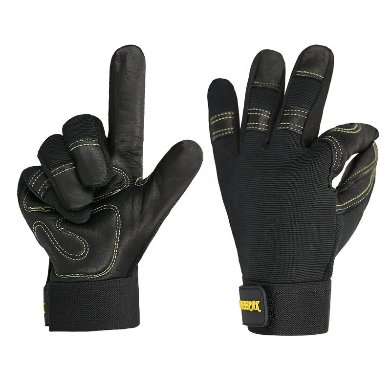PU Leather Half Finger Gloves Factory - Men Women Black Outdoor Gym Driving Riding