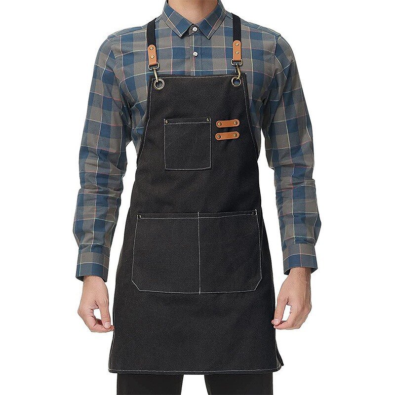Kitchen Apron Factory - Custom Logo Stain-Resistant Cotton Canvas Fabric Salon Use Design