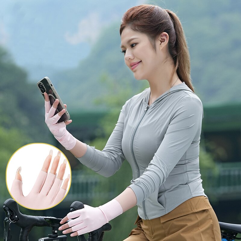 Women Cycling Gloves Factory - Customized Logo Half Fingerless Uv-Protective for Gel Nails