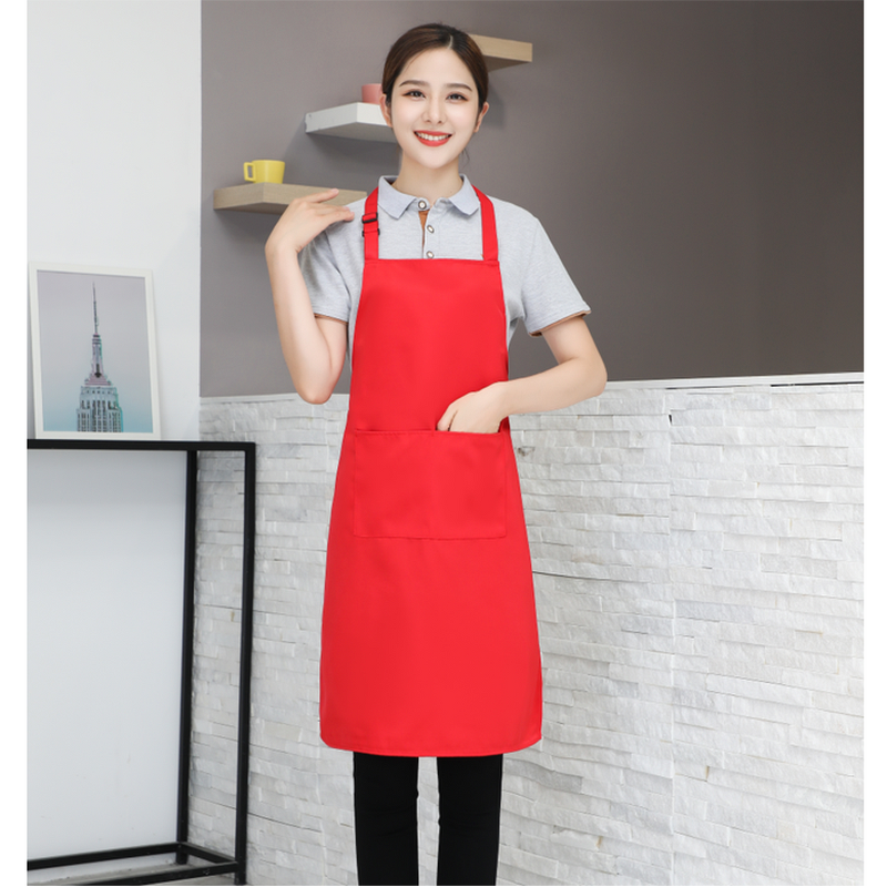 Chef Kitchen Apron Factory - Custom Embroidered Logo Adjustable Strap Plain Color Cotton Canvas