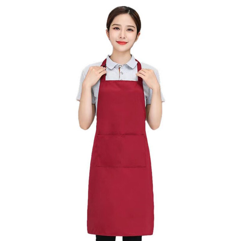 Chef Kitchen Apron Factory - Custom Embroidered Logo Adjustable Strap Plain Color Cotton Canvas