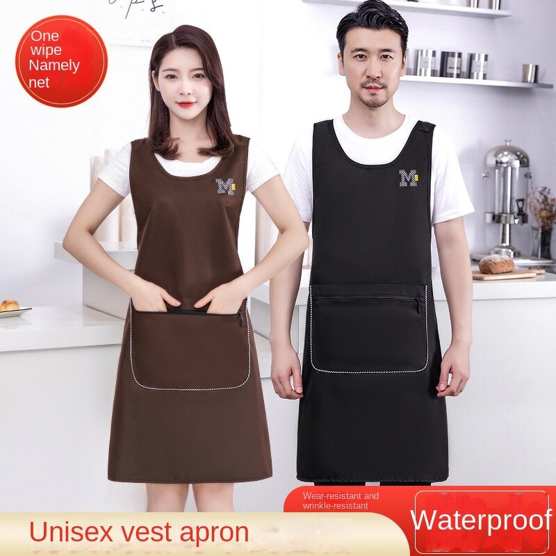 Waterproof Chef Apron Factory - Solid Color Polyester Anti-Wear Anti-Oil Stain Household Dining