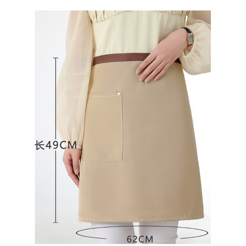 Half Waist Aprons Manufacturer - Customized Logo Cotton Canvas Cooking Server Waiter Waitress with Pocket