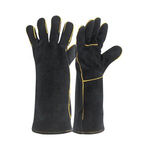 Red Welding Gloves Manufacturer - Winter Cow Split Leather Safety Working Glove BBQ Cheap Price