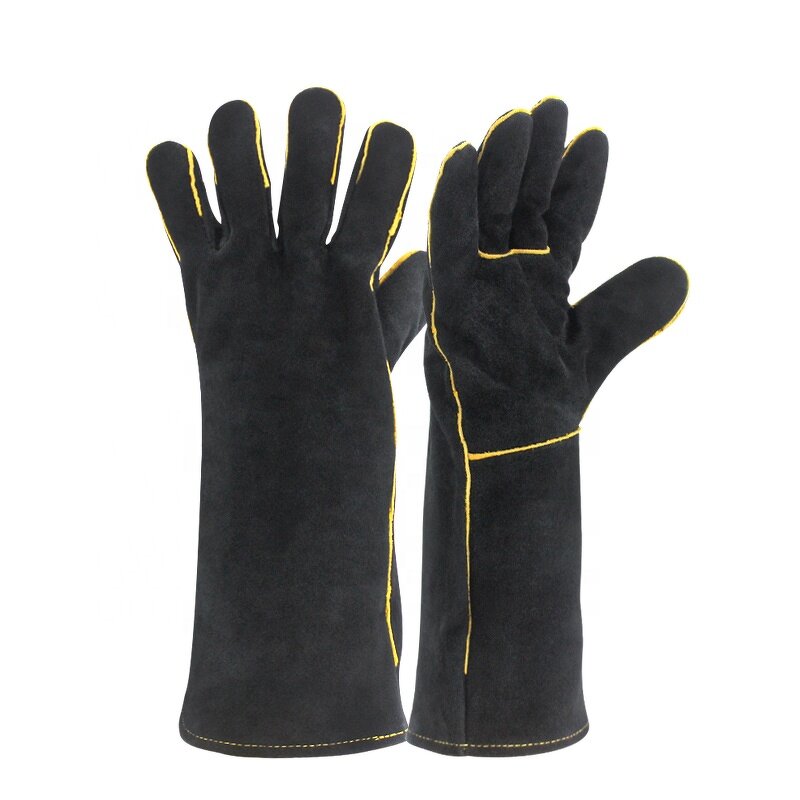 Red Welding Gloves Manufacturer - Winter Cow Split Leather Safety Working Glove BBQ Cheap Price