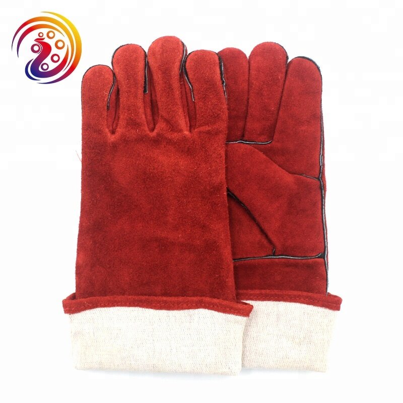 Black Oven Gloves Manufacturer - Heat Resistant Cow Split Leather Kitchen for Grill BBQ Cooking HY100