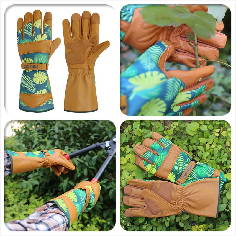 Womens Gardening Gloves Supplier - Olson Deepak with Grain Leather for Yard Work Rose Pruning