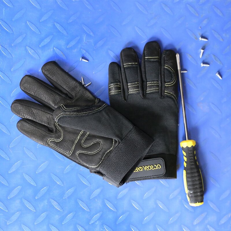 PU Leather Half Finger Gloves Factory - Men Women Black Outdoor Gym Driving Riding