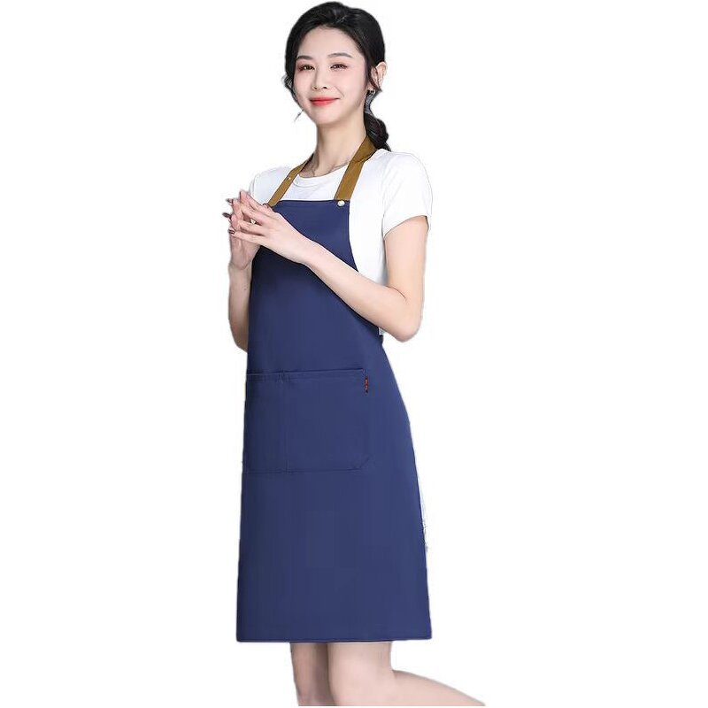 Waterproof Kitchen Bibs Supplier - Custom Logo Adjustable Strap Plain Color Cotton Canvas