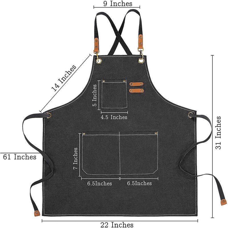 Kitchen Apron Factory - Custom Logo Stain-Resistant Cotton Canvas Fabric Salon Use Design