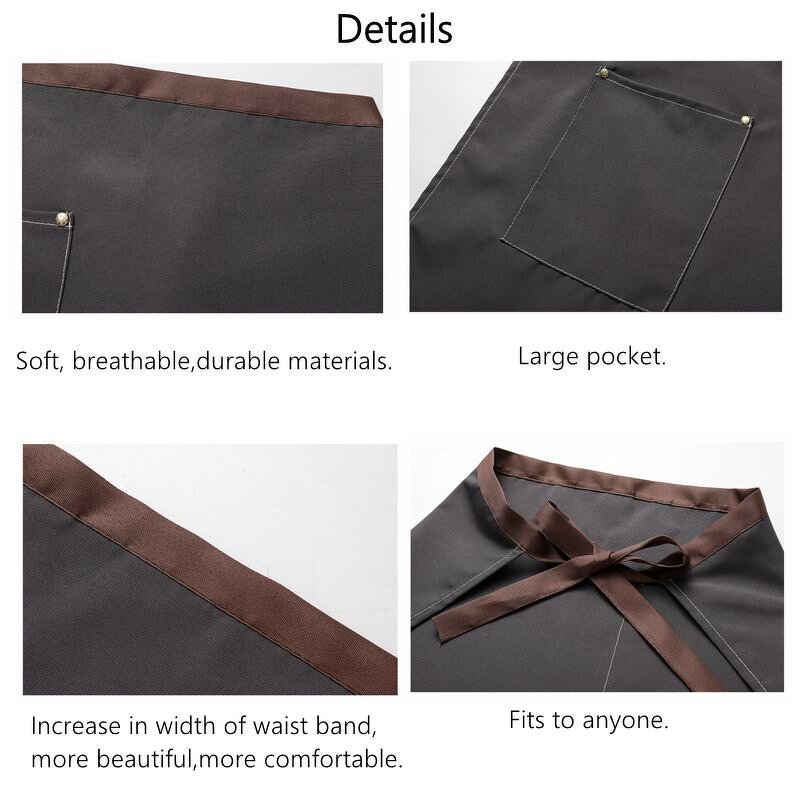 Half Waist Chef Aprons Supplier - Custom Personalized Logo Plain Color Canvas with Pocket