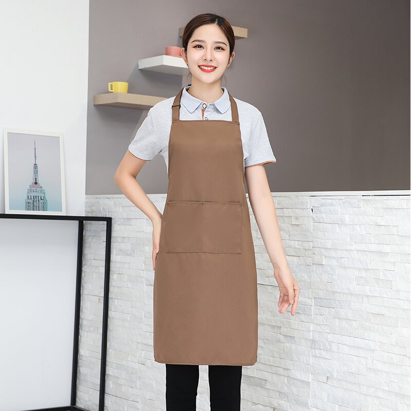 Chef Kitchen Apron Factory - Custom Embroidered Logo Adjustable Strap Plain Color Cotton Canvas