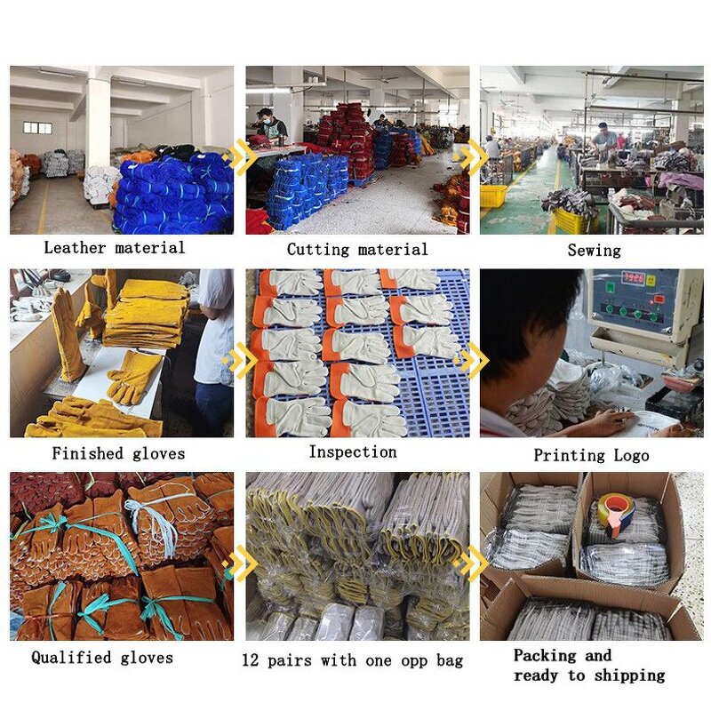 Leather Protective Gloves Manufacturer - Top Selling Size 7 to 11 Labor protection Construction Kinds