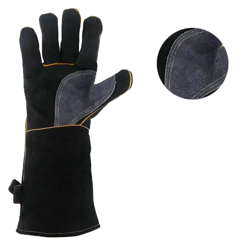 Full Leather Work Gloves Manufacturer - Blue Labor protection Driving Garden Workshop Operation Handling
