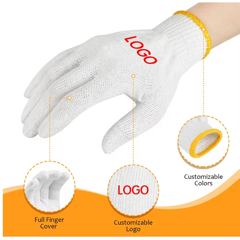 White Cotton Gloves Manufacturer - Safety Work Customized