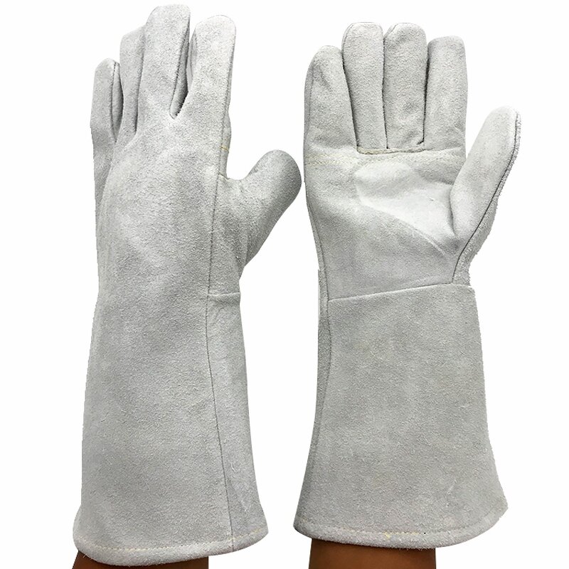 16 Inch BBQ Gloves Manufacturer - Premium Leather Cotton