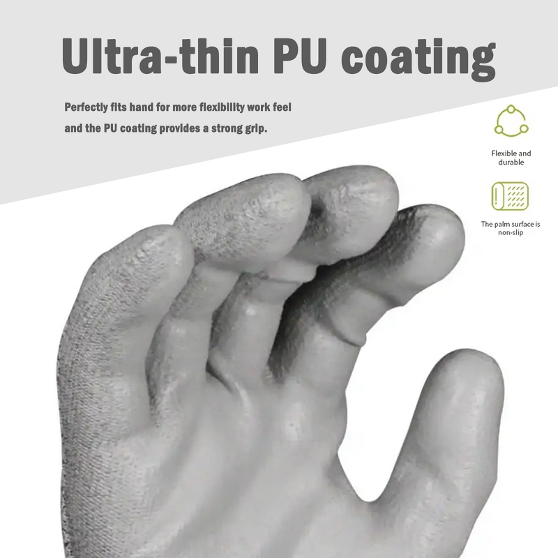 Anticut PU Gloves Supplier - Level 5 Construction Grey