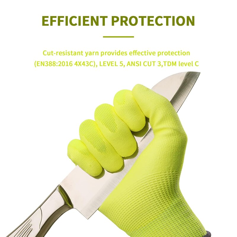 High Visibility Gloves Supplier - 15Gauge PU Level 5