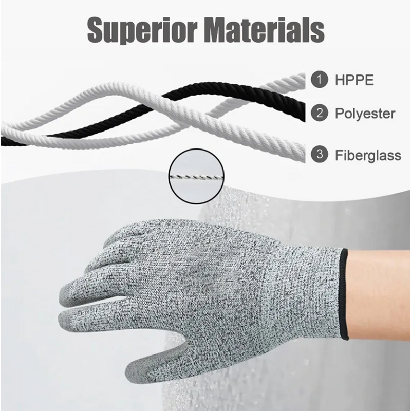 Anticut PU Gloves Supplier - Level 5 Construction Grey