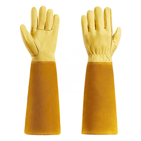 Orange Leather Gloves Manufacturer - Handling Strengthened