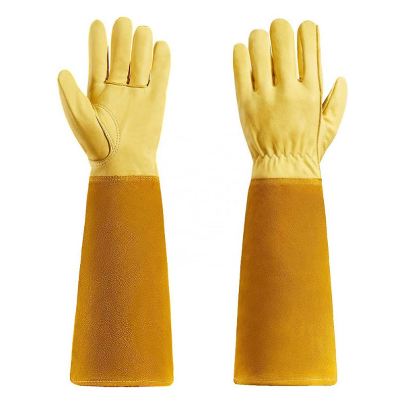 Orange Leather Gloves Manufacturer - Handling Strengthened