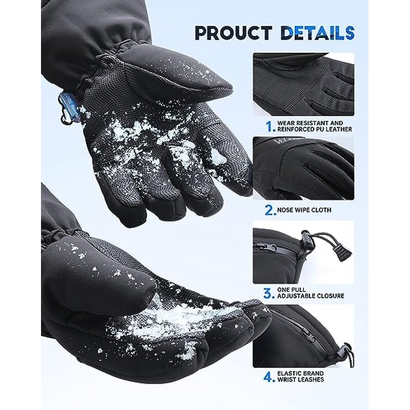 Waterproof Ski Gloves Manufacturer - -40F Touch Screen
