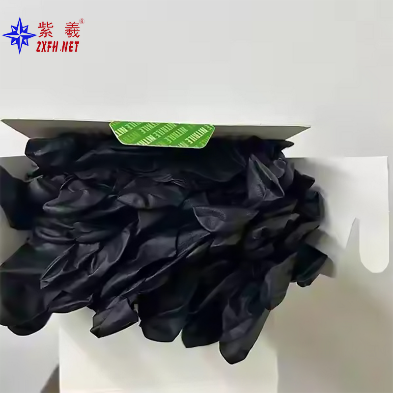 Disposable Nitrile Gloves Manufacturer - 100% Black 9 Inches